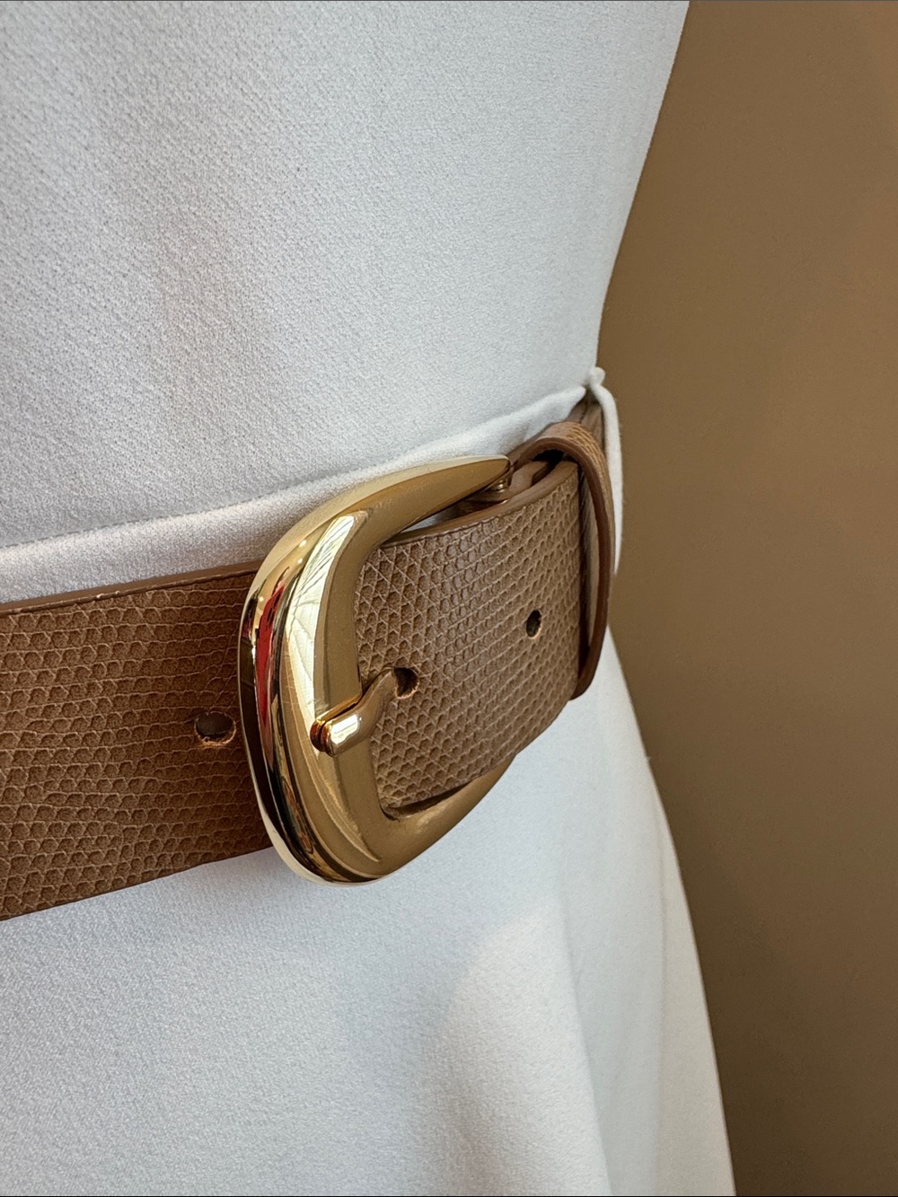 Calvin Klein Classic Sleeveless A-Line Dress with Tan Belt sz 4 NWT - Picture 5 of 5